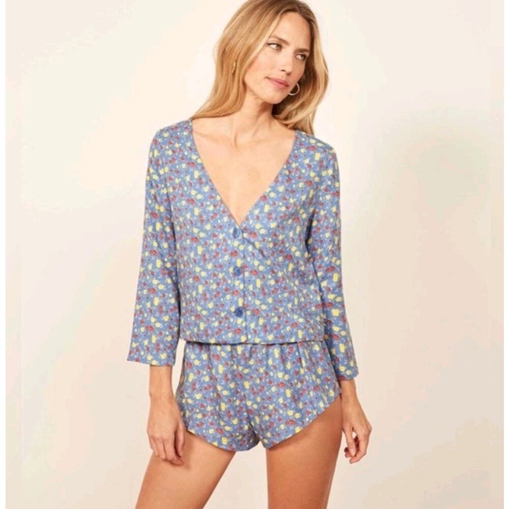 Reformation Arabella Floral PJ Crop Top